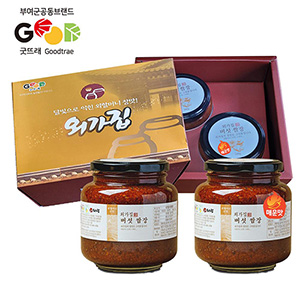 [외가집]<br>외가집 버섯쌈장(2종 선물세트) 매운맛500g+일반맛500g